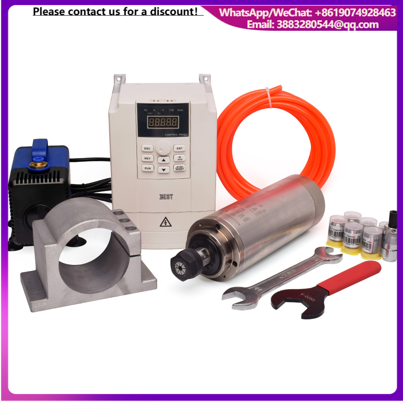 2.2Kw Water Cooled Spindle Kit Vfd - Fuso GDZ de alta velocidade e