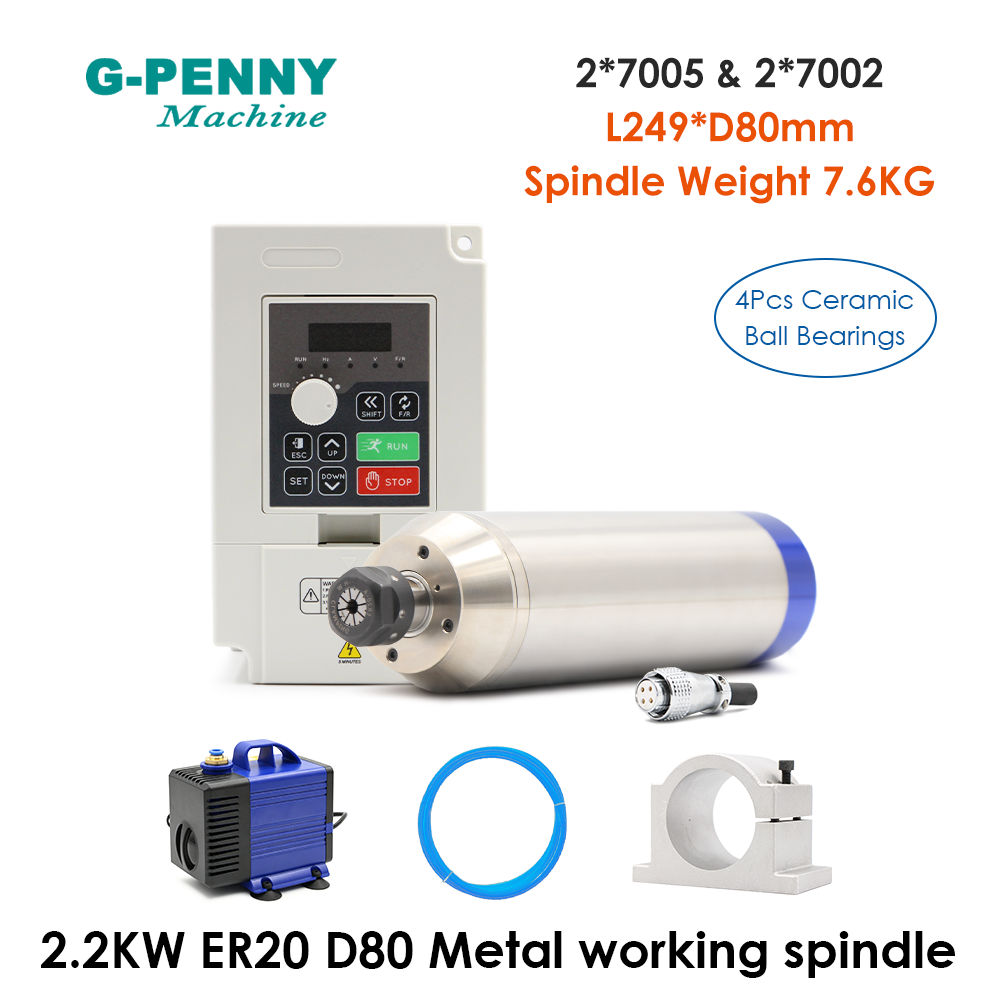 Kit de Spindle para Trabalhos  - 2.2Kw Water Cooled Spindle Kit Vfd avaliação e preço